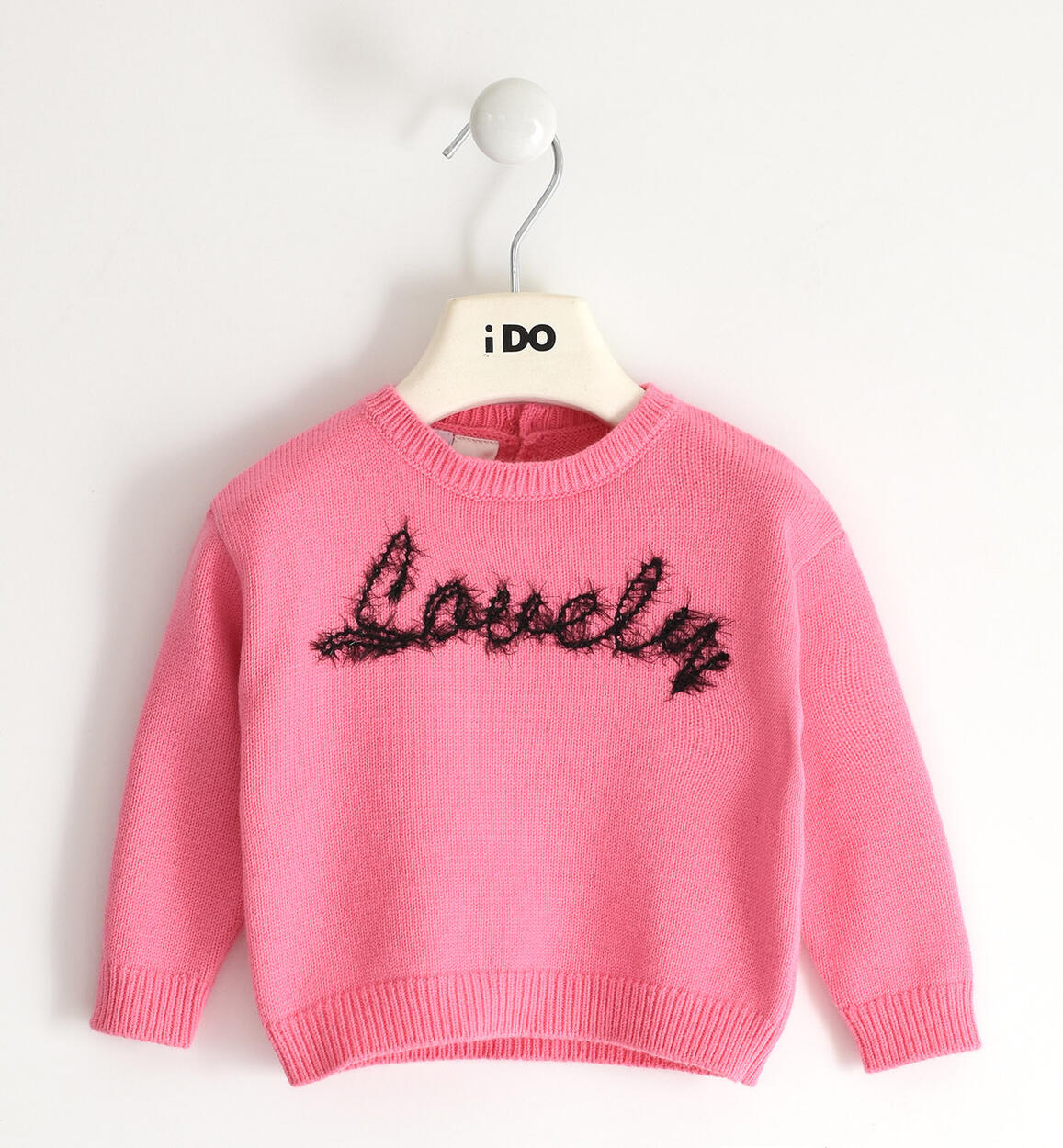 Pullover bambina in tricot FUCSIA iDO