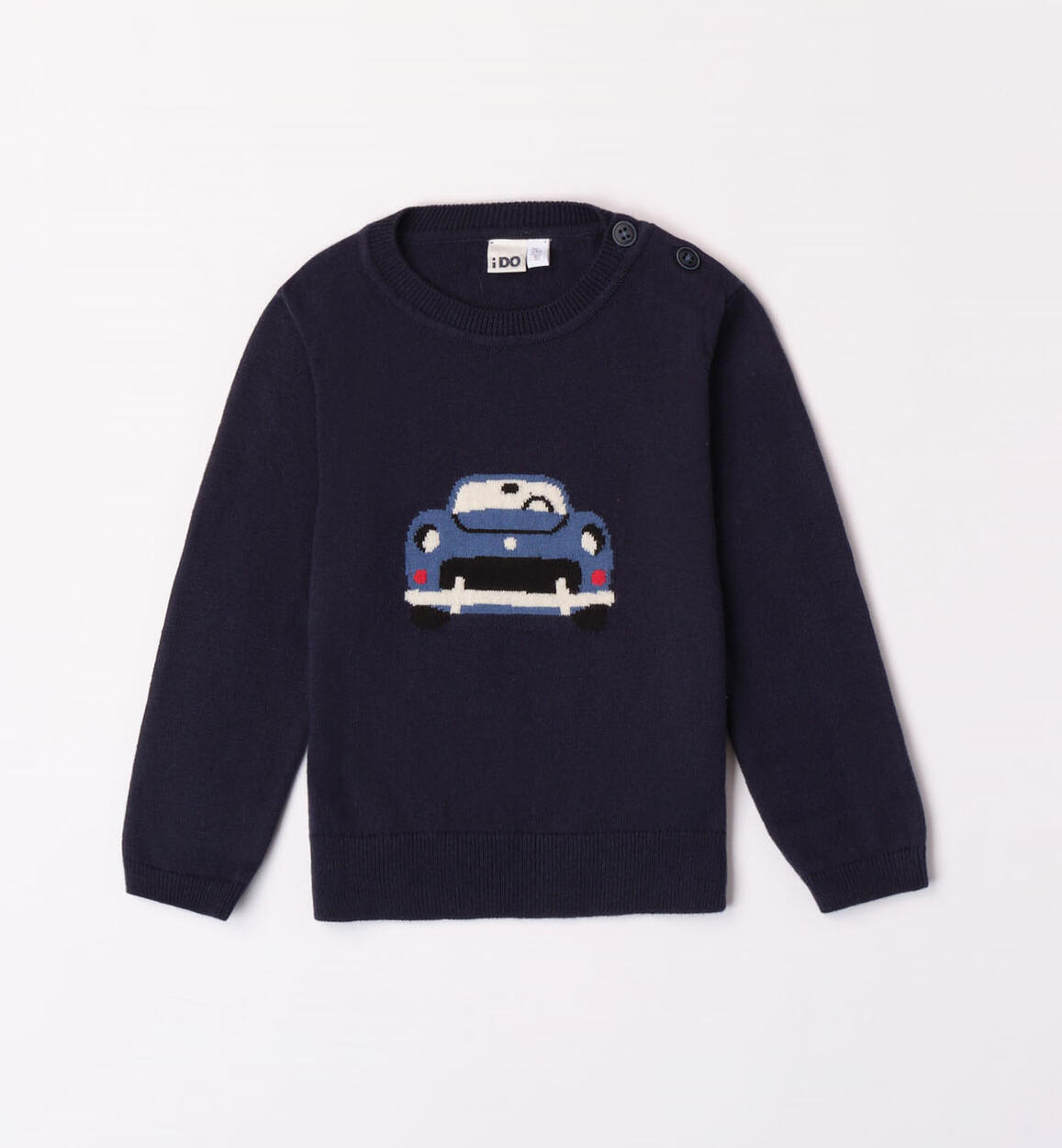 Pullover bambino ricamo ad intarsio BLU iDO