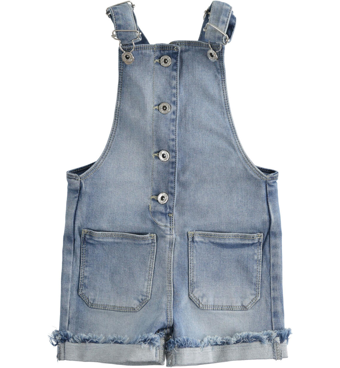 Salopette jeans bambina con tasche davanti BLU iDO