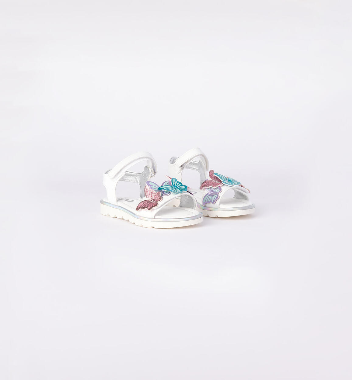 Girls' butterfly sandals WHITE iDO