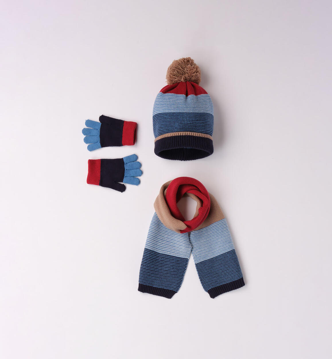 Set sciarpa, cappello e guanti per bambino ROSSO Sarabanda