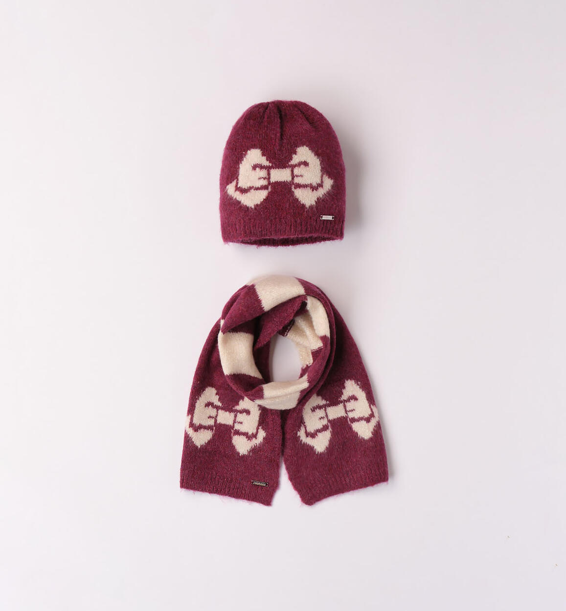 Set sciarpa e cappello con fiocco per bambina VIOLA Sarabanda