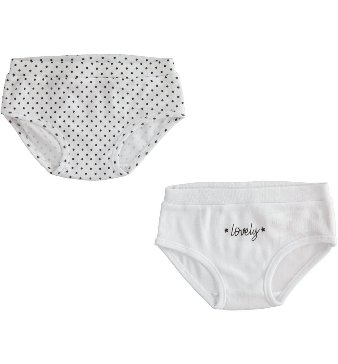 Set slip bambina in cotone BIANCO iDO