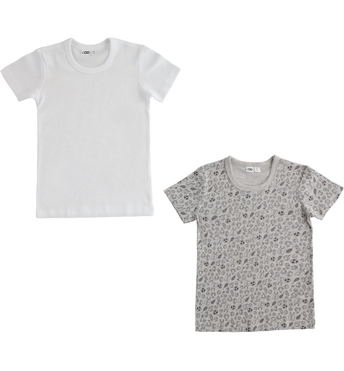 Set t-shirt intima ragazzo in cotone BIANCO iDO