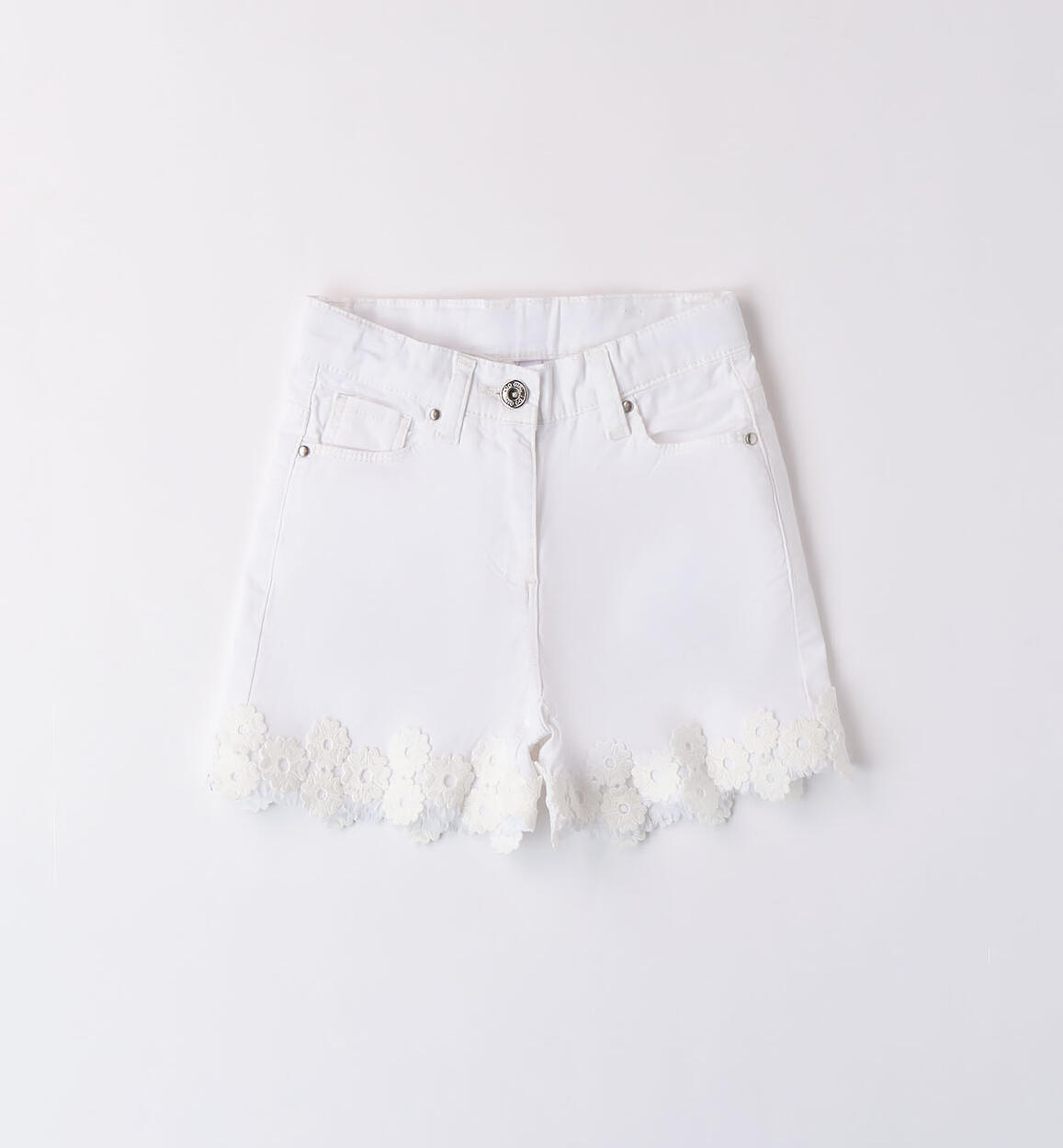 Shorts con passamaneria per bambina BIANCO iDO