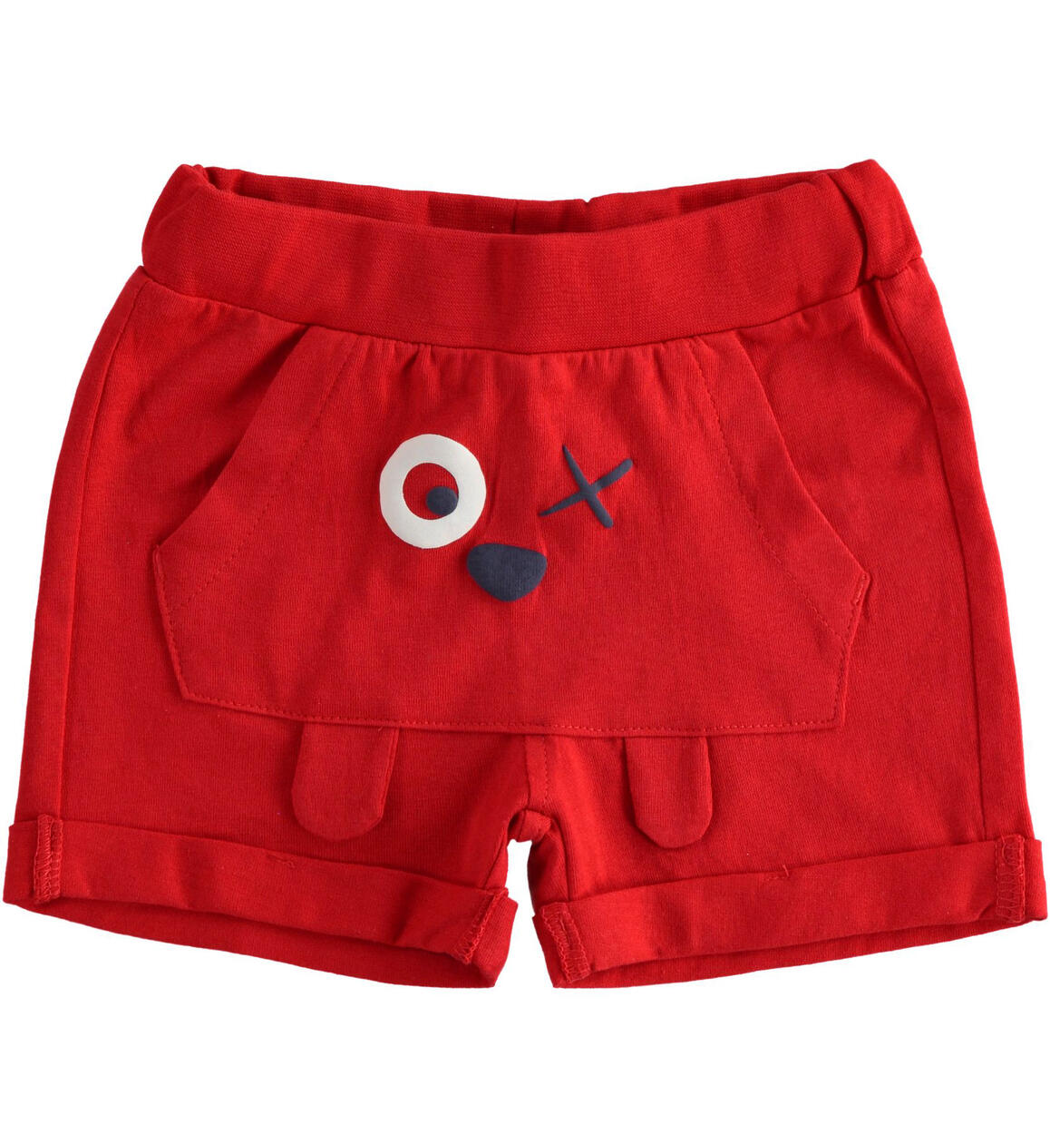 Shorts neonato con simpatiche applicazioni ROSSO iDO