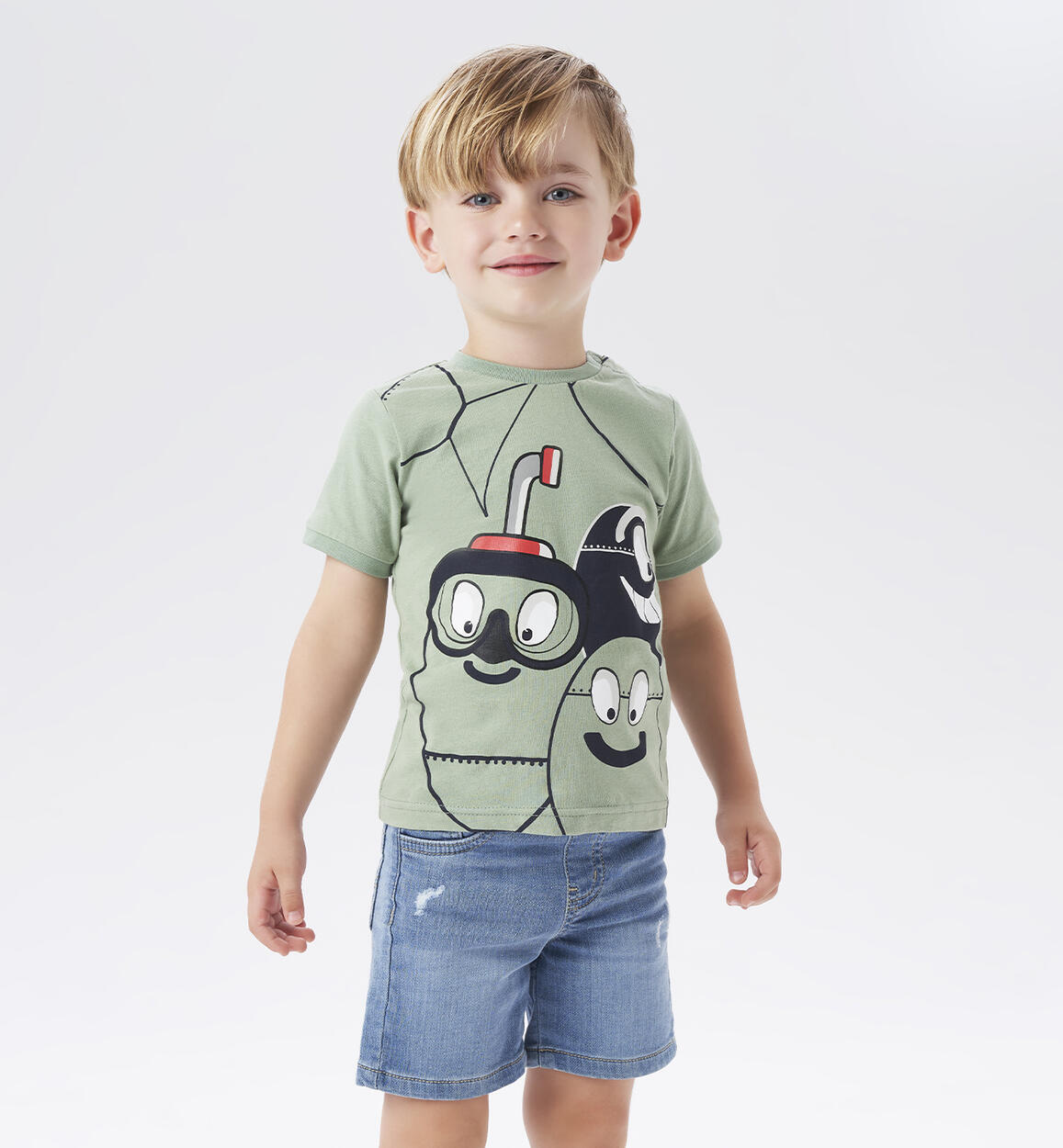 Simpatica t-shirt 100% cotone bambino VERDE Sarabanda