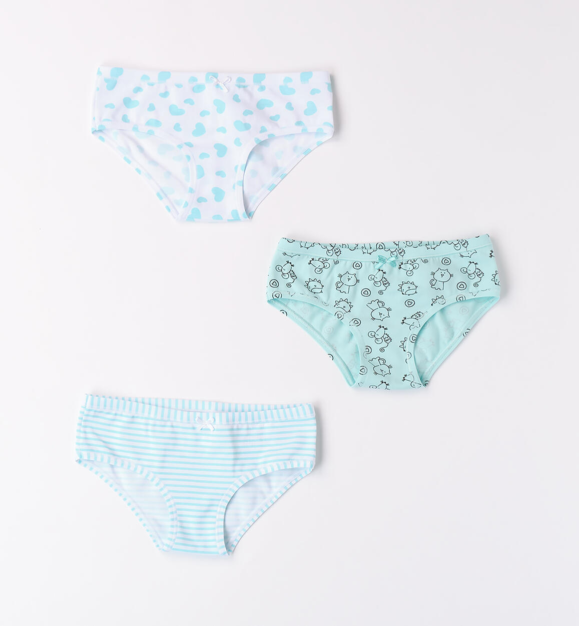 Girl's patterned knickers WHITE iDO