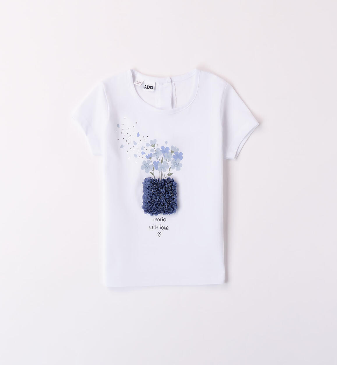 T-shirt 100% cotone bambina BIANCO iDO