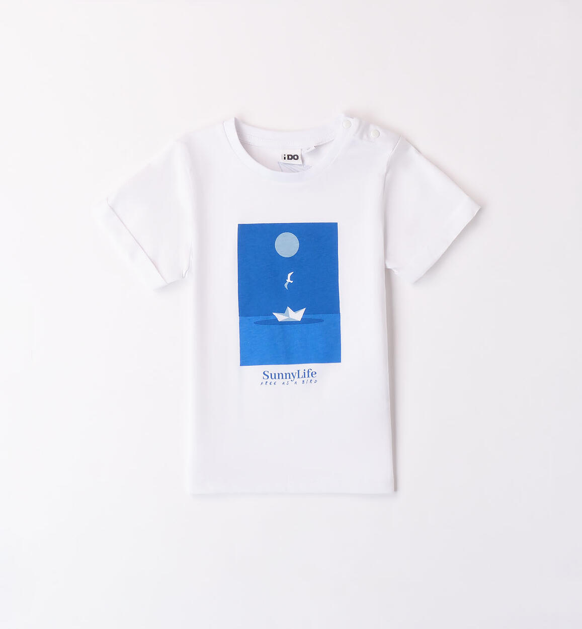 T-shirt 100% cotone bambino BIANCO iDO