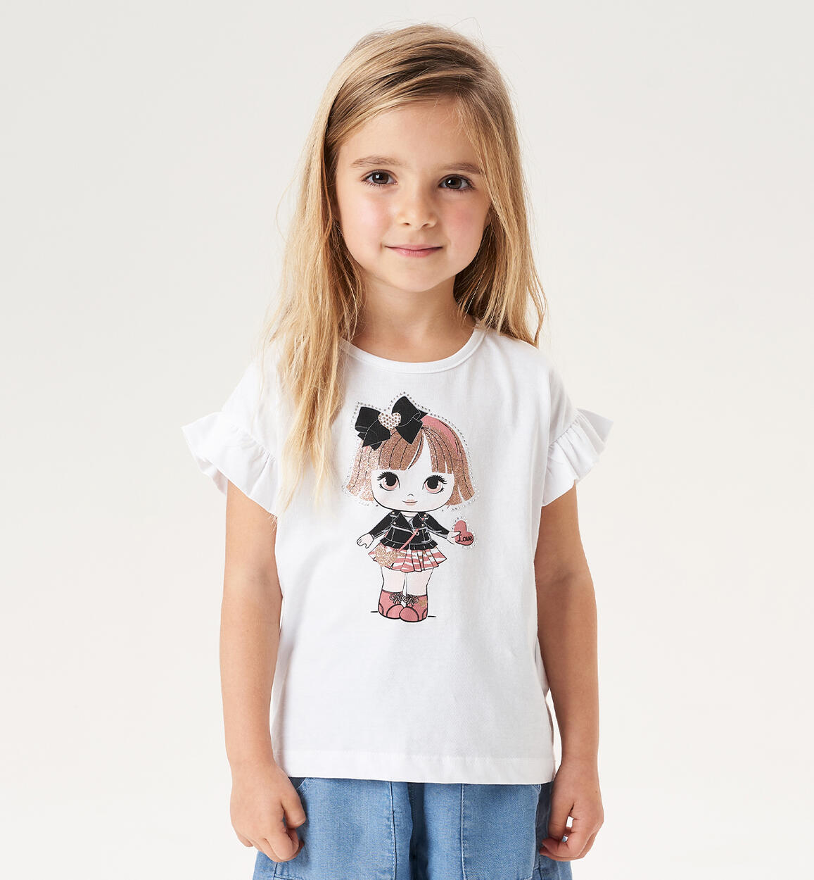 T-shirt bambina 100% cotone BIANCO iDO