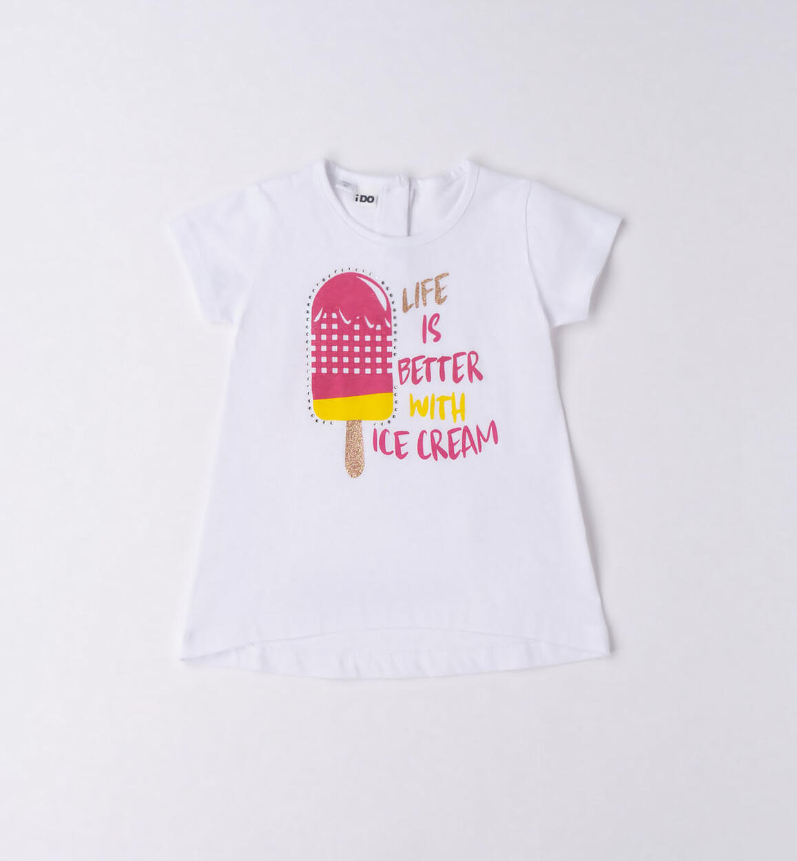 T-shirt bambina 100% cotone BIANCO iDO