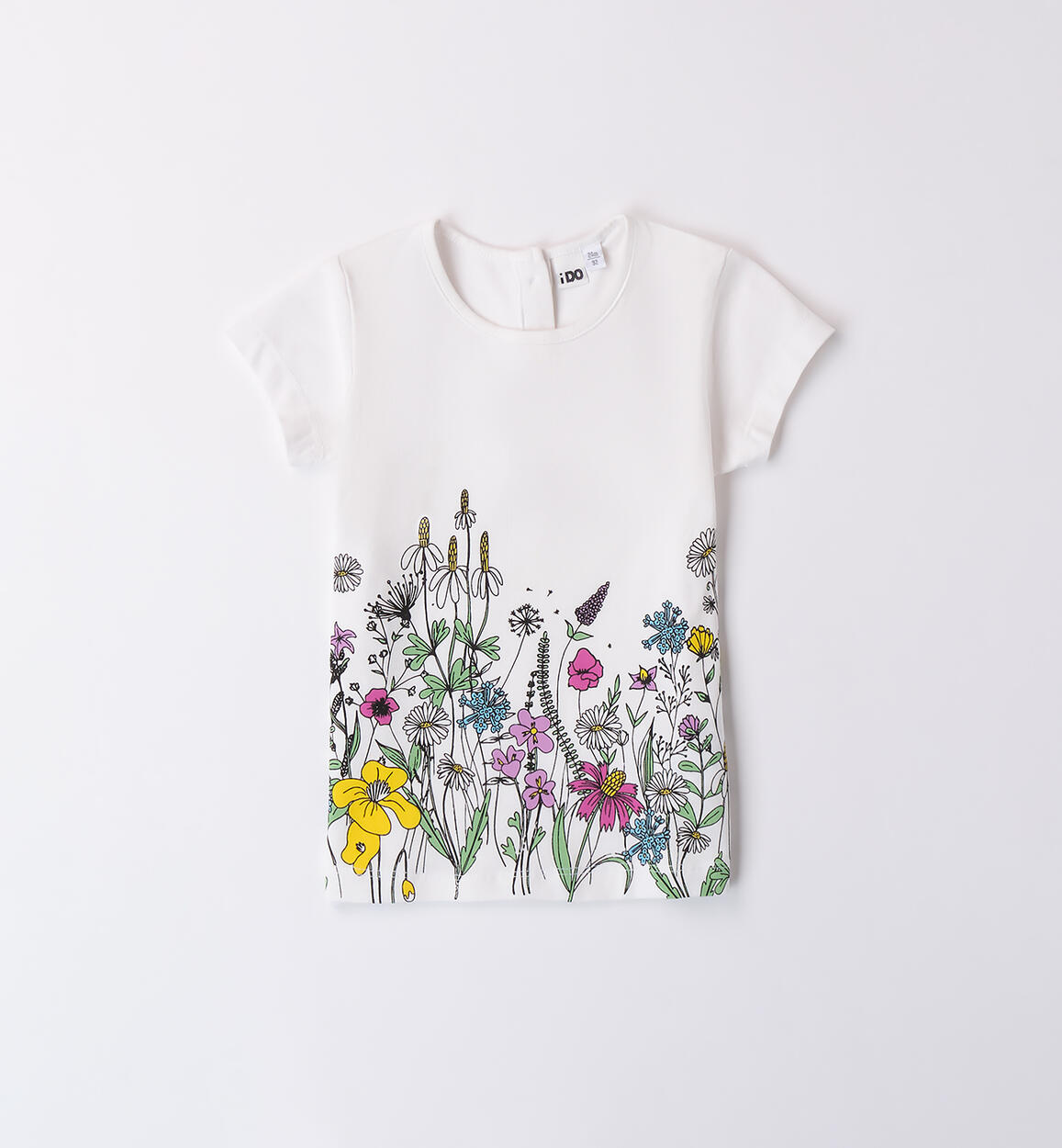 T-shirt bambina con fiori BIANCO iDO