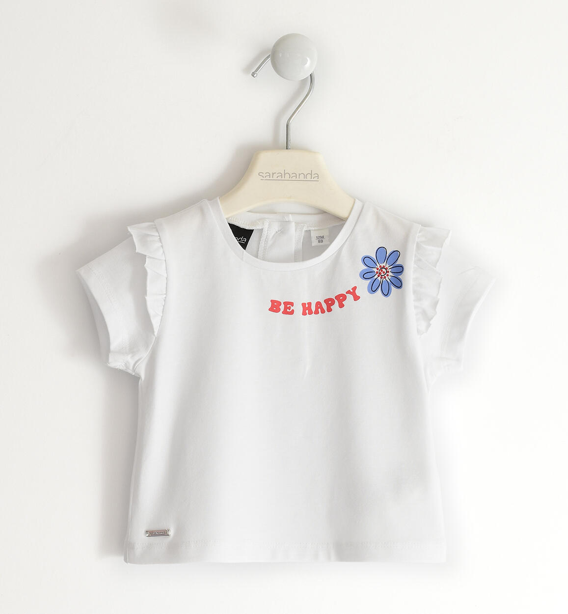 T-shirt bambina ruches BIANCO Sarabanda