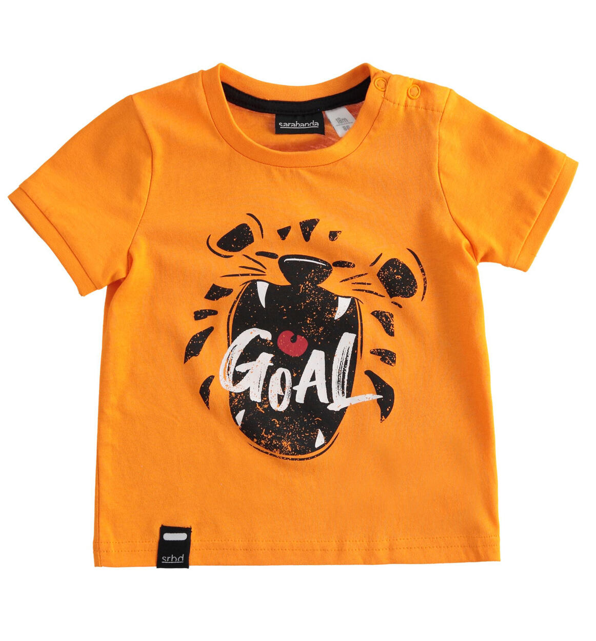 T-shirt bambino 100% cotone con stampa e scritta "goal" ARANCIONE Sarabanda-Promo