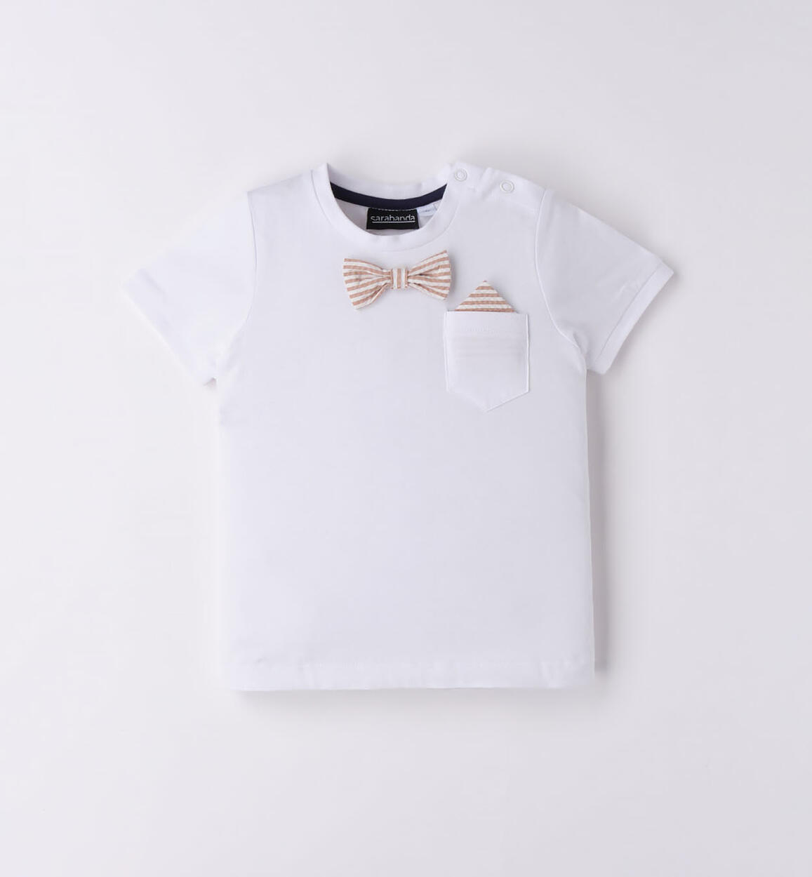 T-shirt bambino con papillon BIANCO Sarabanda