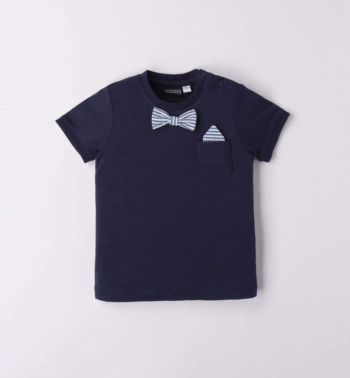 T-shirt bambino con papillon BLU Sarabanda