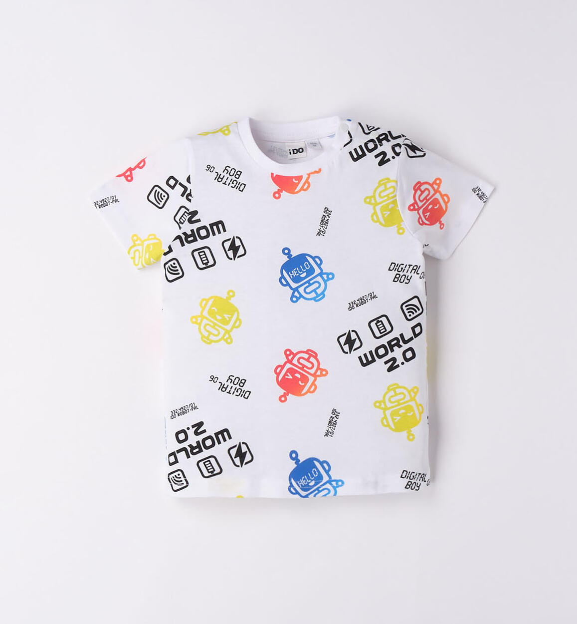 T-shirt bambino con robot BIANCO iDO