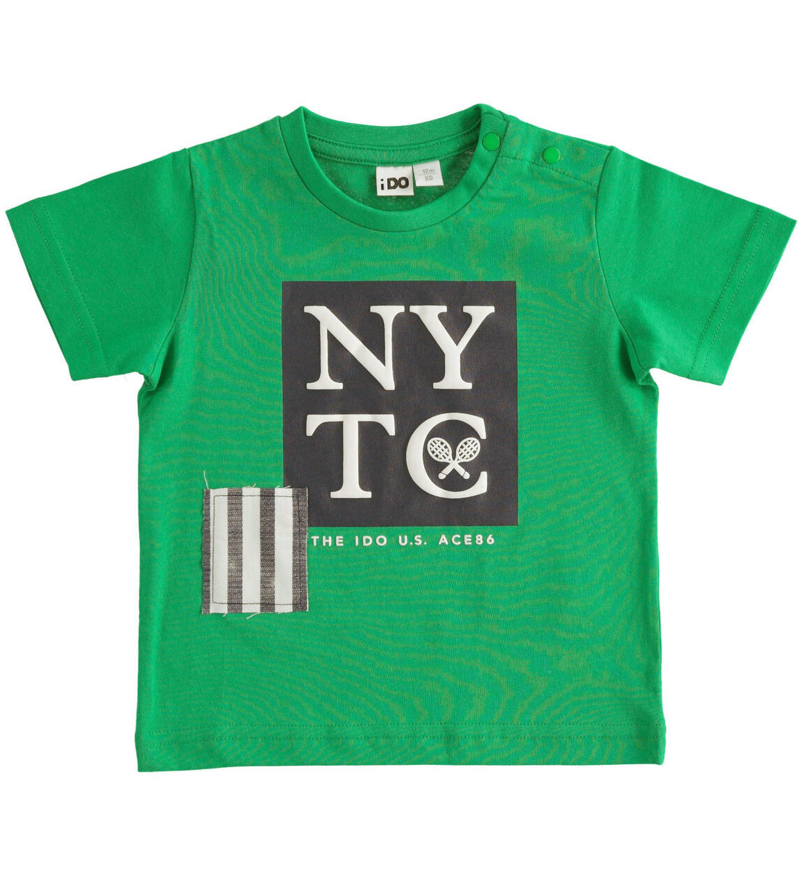 T-shirt bambino con stampa 100% cotone VERDE iDO