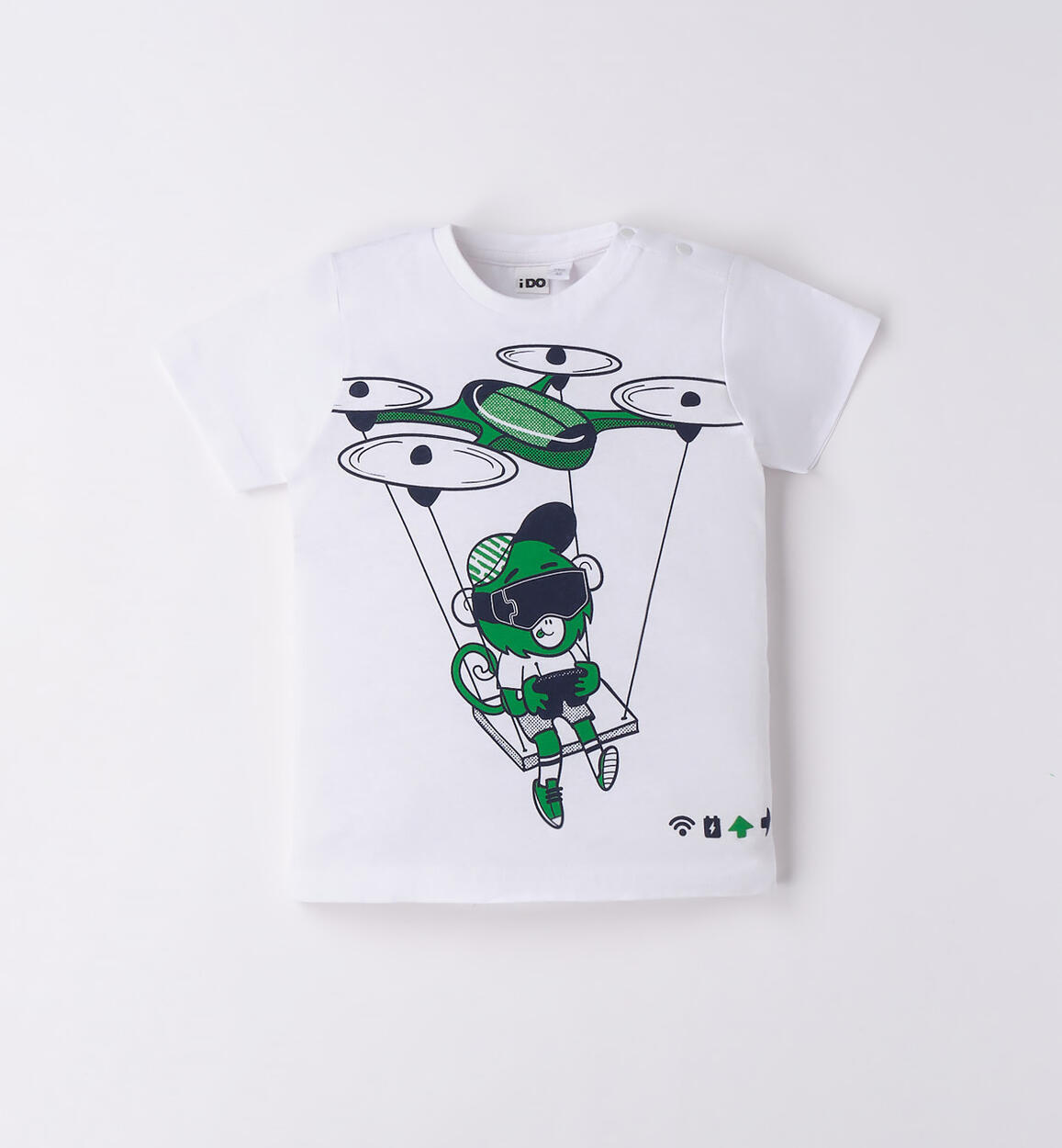 T-shirt bambino simpatiche stampe VERDE iDO