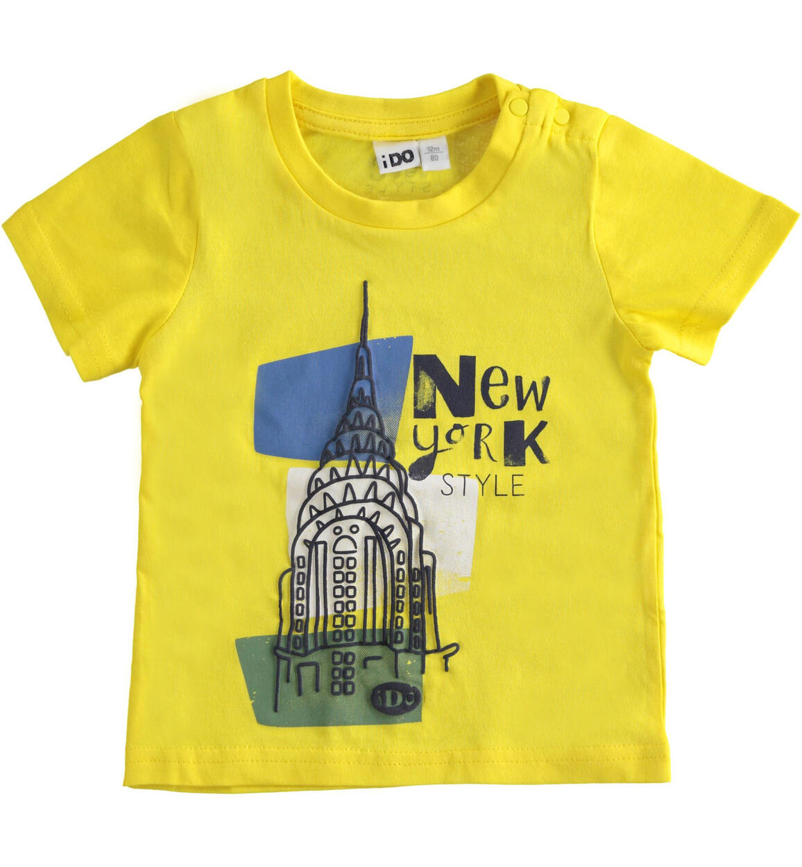 T-shirt bambino stampa New York 100% cotone GIALLO iDO