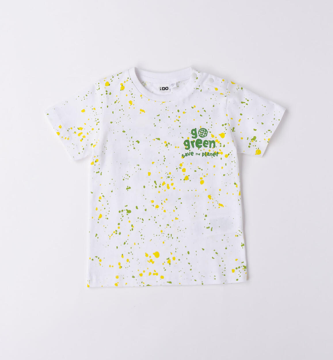 T-shirt bambino stampa schizzi VERDE iDO