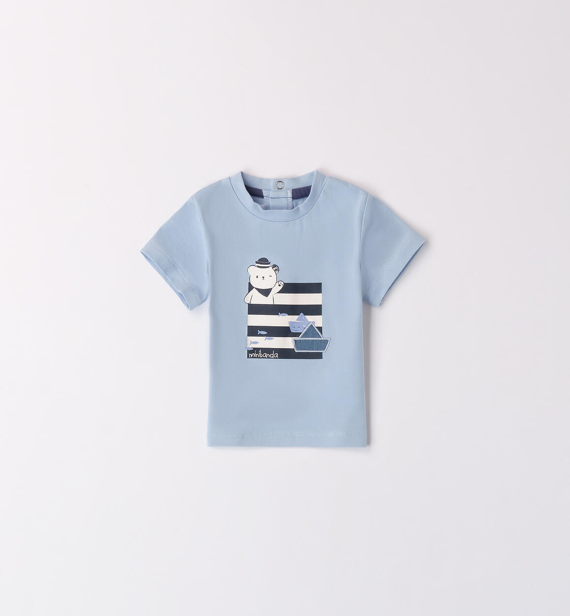 T-shirt bimbo con stampa AZZURRO Minibanda