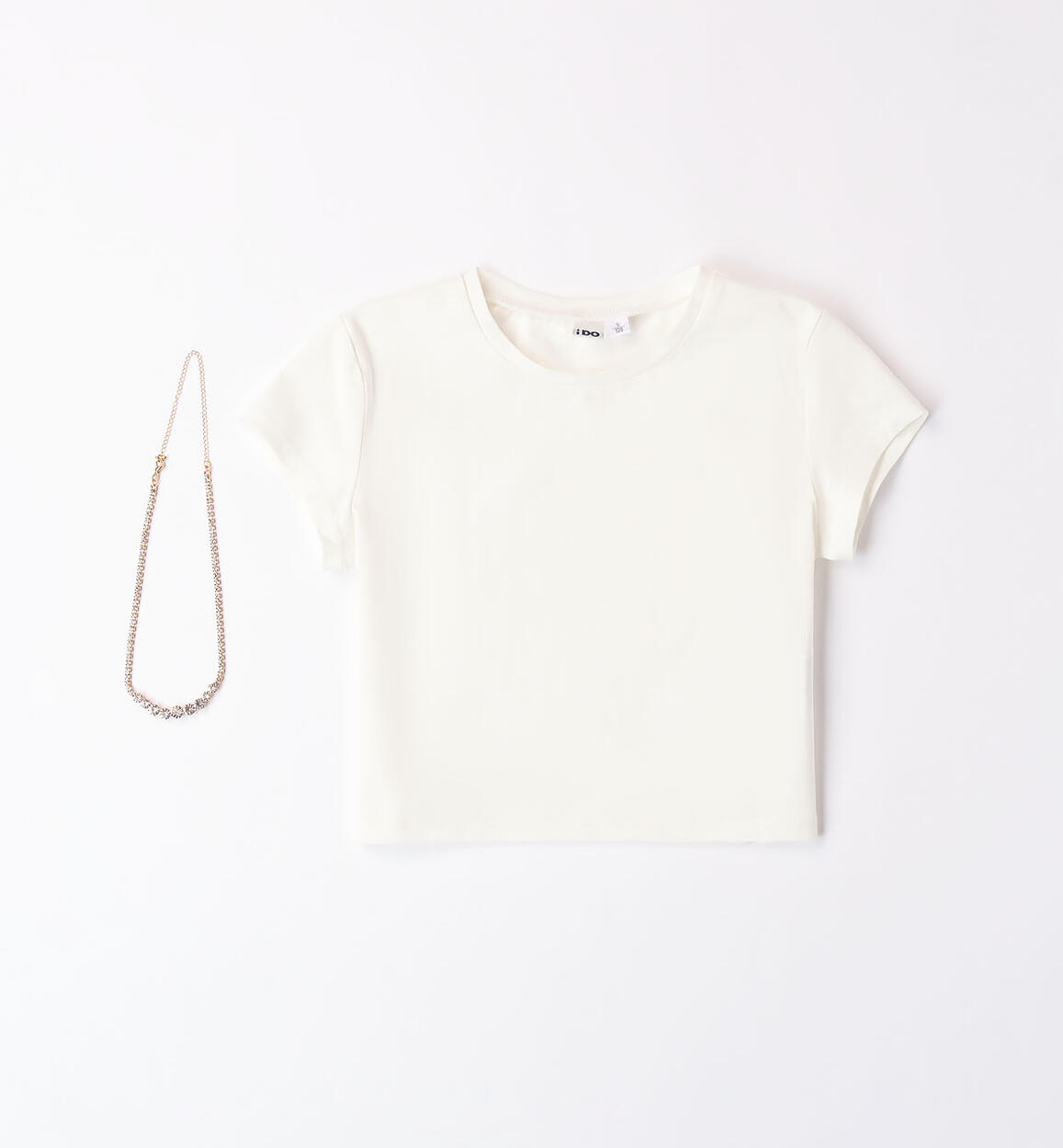 T-shirt con collana per ragazza PANNA iDO