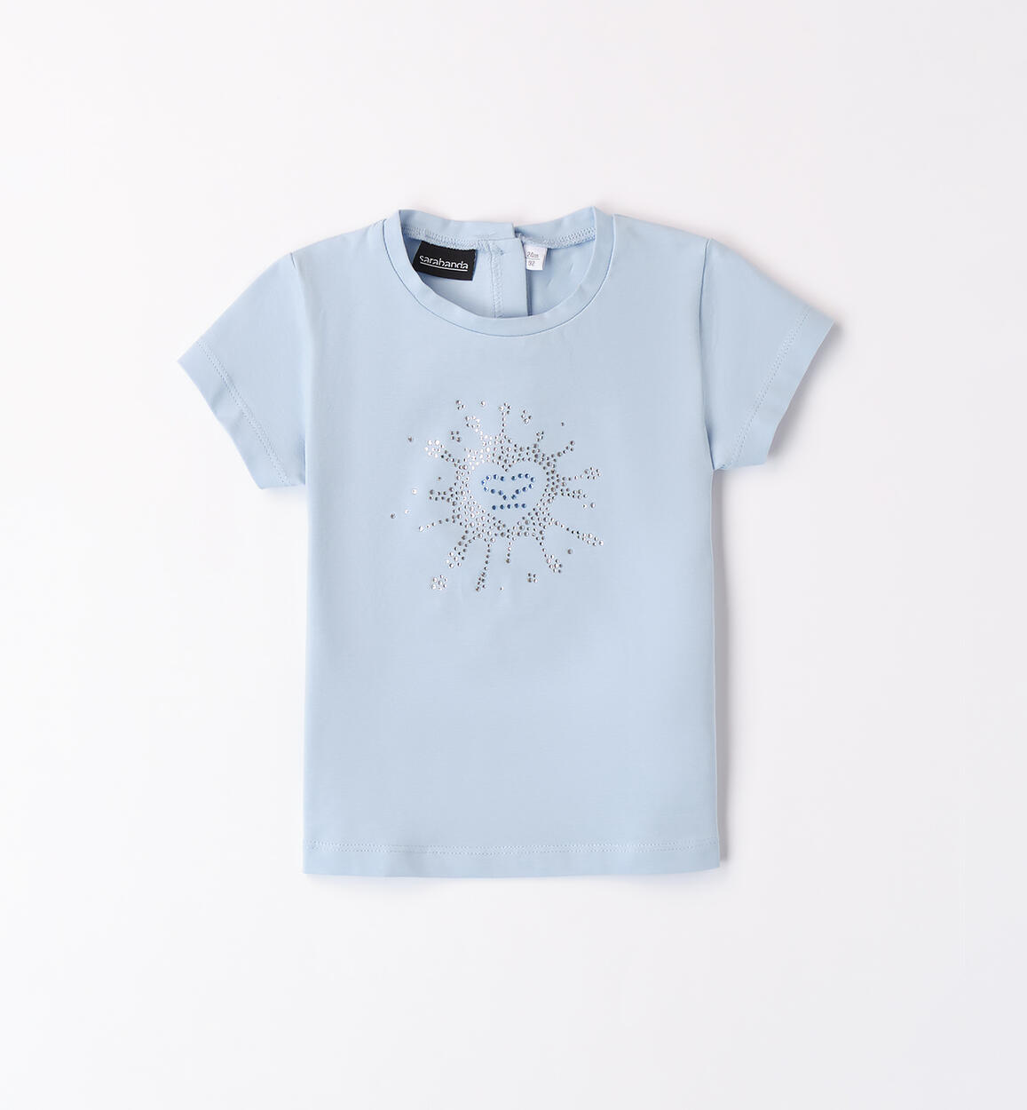 T-shirt con strass per bambina AZZURRO Sarabanda