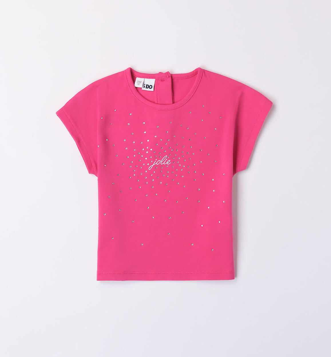 T-shirt con strass per bambina FUCSIA iDO