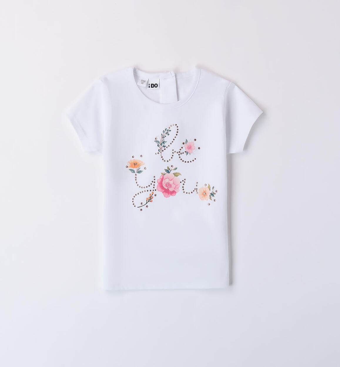 T-shirt fiori bambina BIANCO iDO