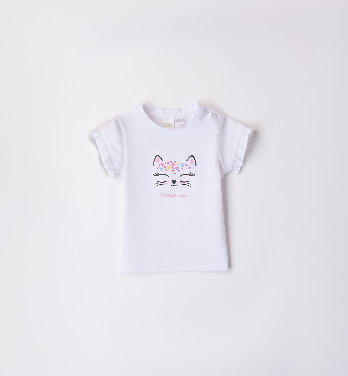 T-shirt gattino per bimba BIANCO iDO