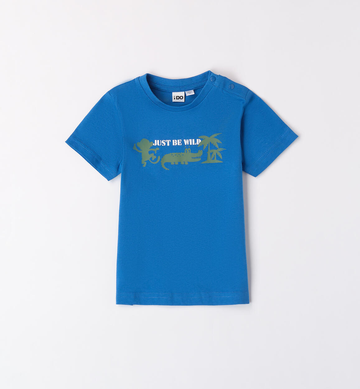 Boys' jungle T-shirt LIGHT BLUE iDO