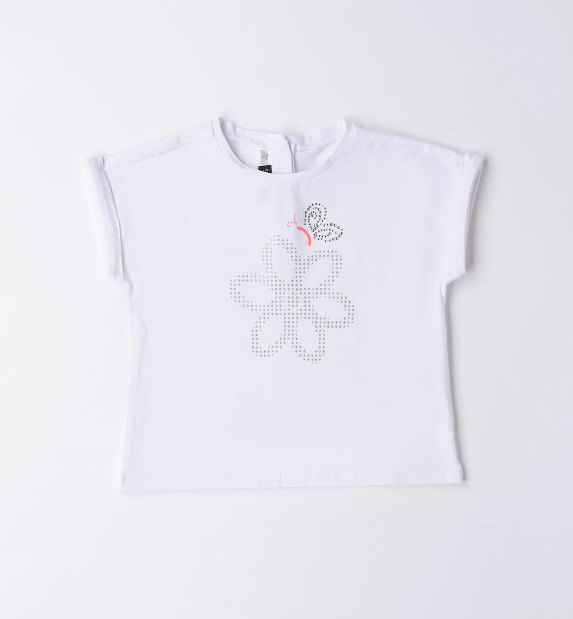 T-shirt glitter bambina BIANCO Sarabanda