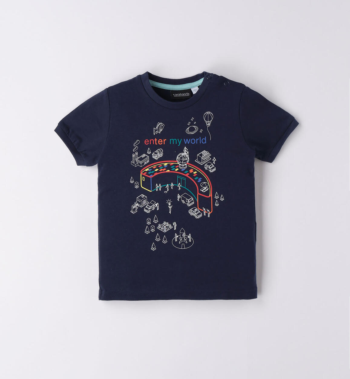 T-shirt jersey 100% cotone bambino BLU Sarabanda