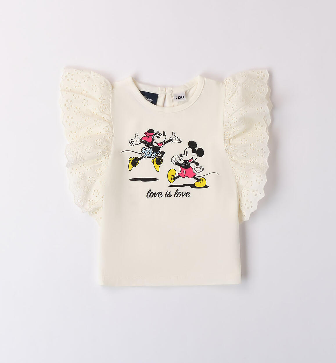 Girls' Minnie and Mickey Mouse T-shirt WHITE iDO