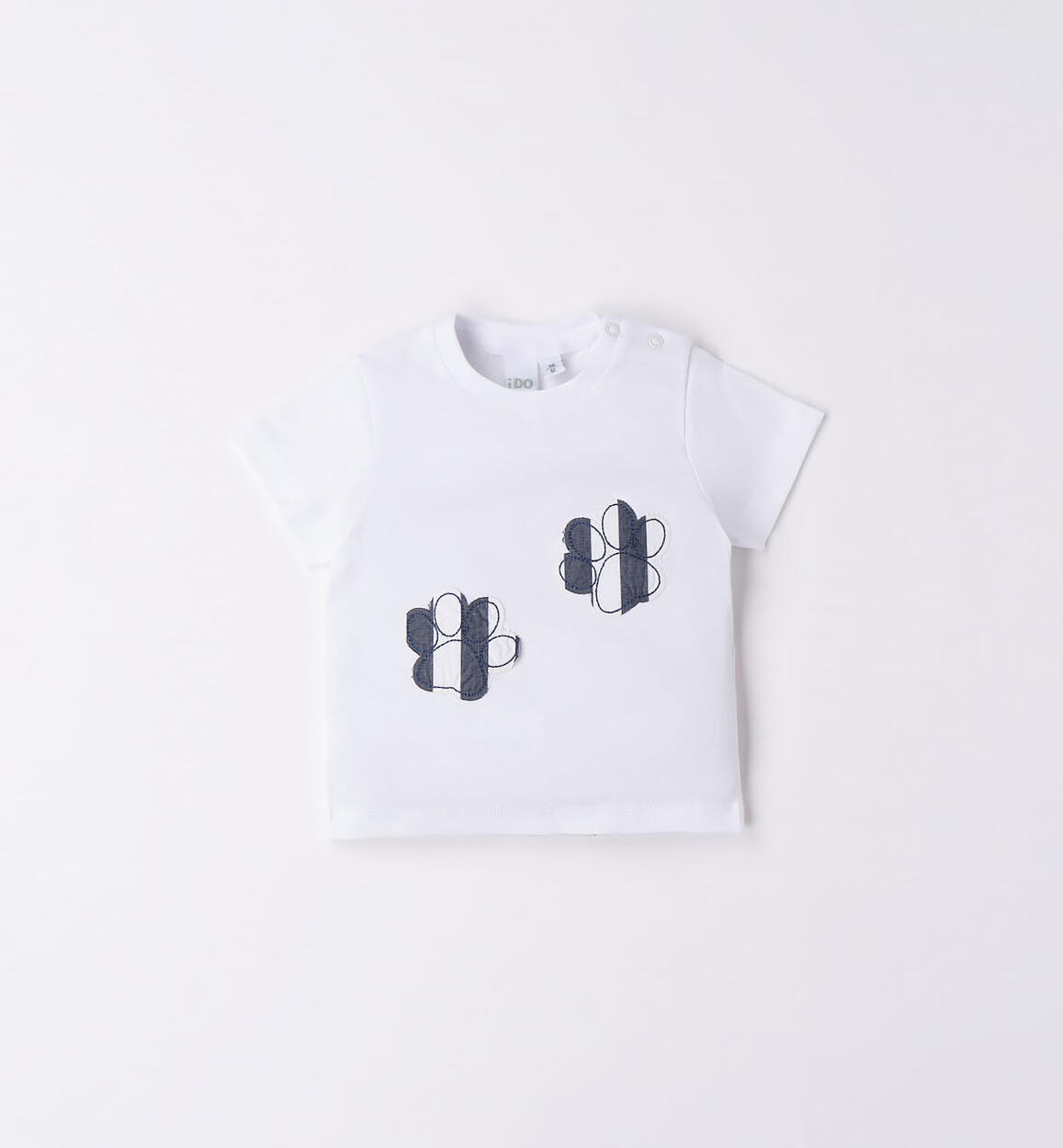 T-shirt neonato con zampette BIANCO iDO