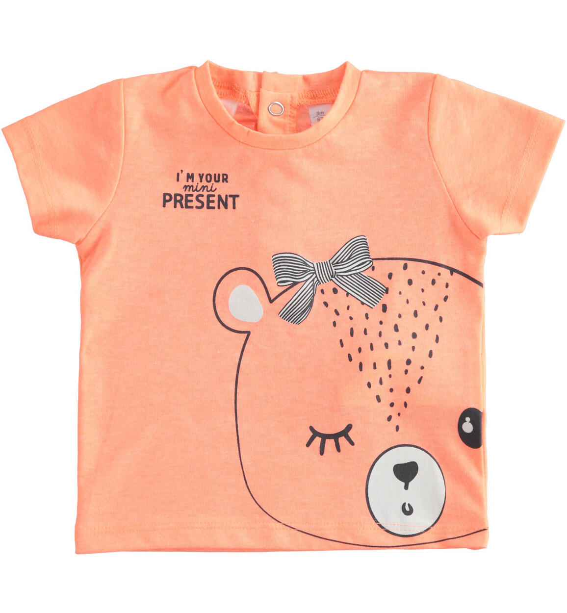 T-shirt neonato modello unisex con dolce stampa ARANCIONE iDO