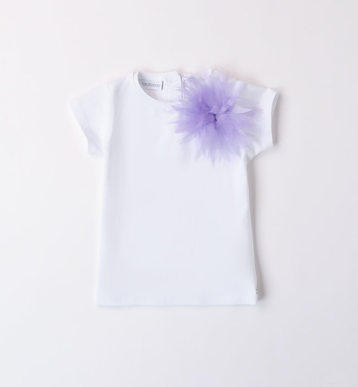 T-shirt per bambina con fiore BIANCO Sarabanda