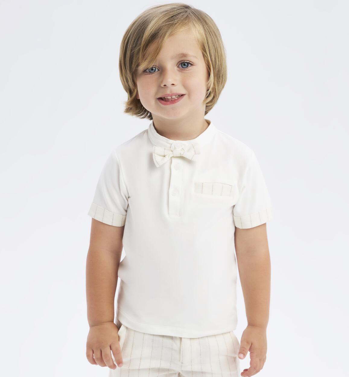 Boys' T-shirt with bow tie CREAM Sarabanda