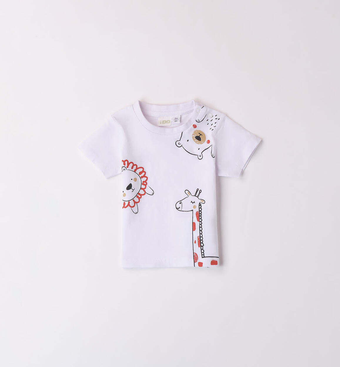 T-shirt per bimbo con animali BIANCO iDO