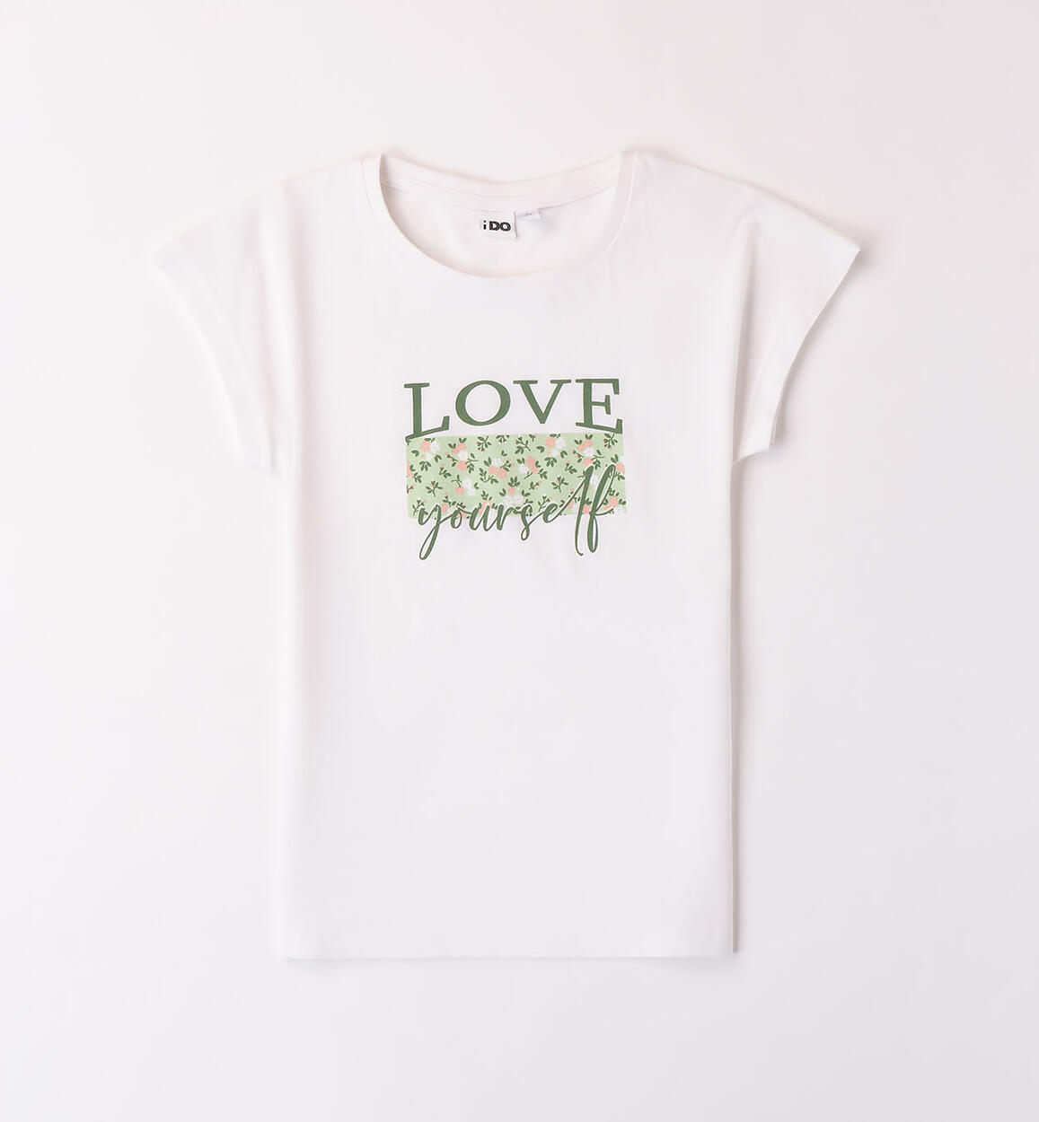 T-shirt per ragazza con scritta BIANCO iDO