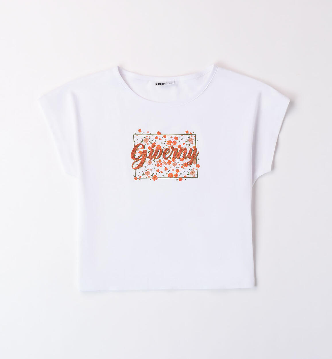 Girl's T-shirt with glitter print WHITE iDO