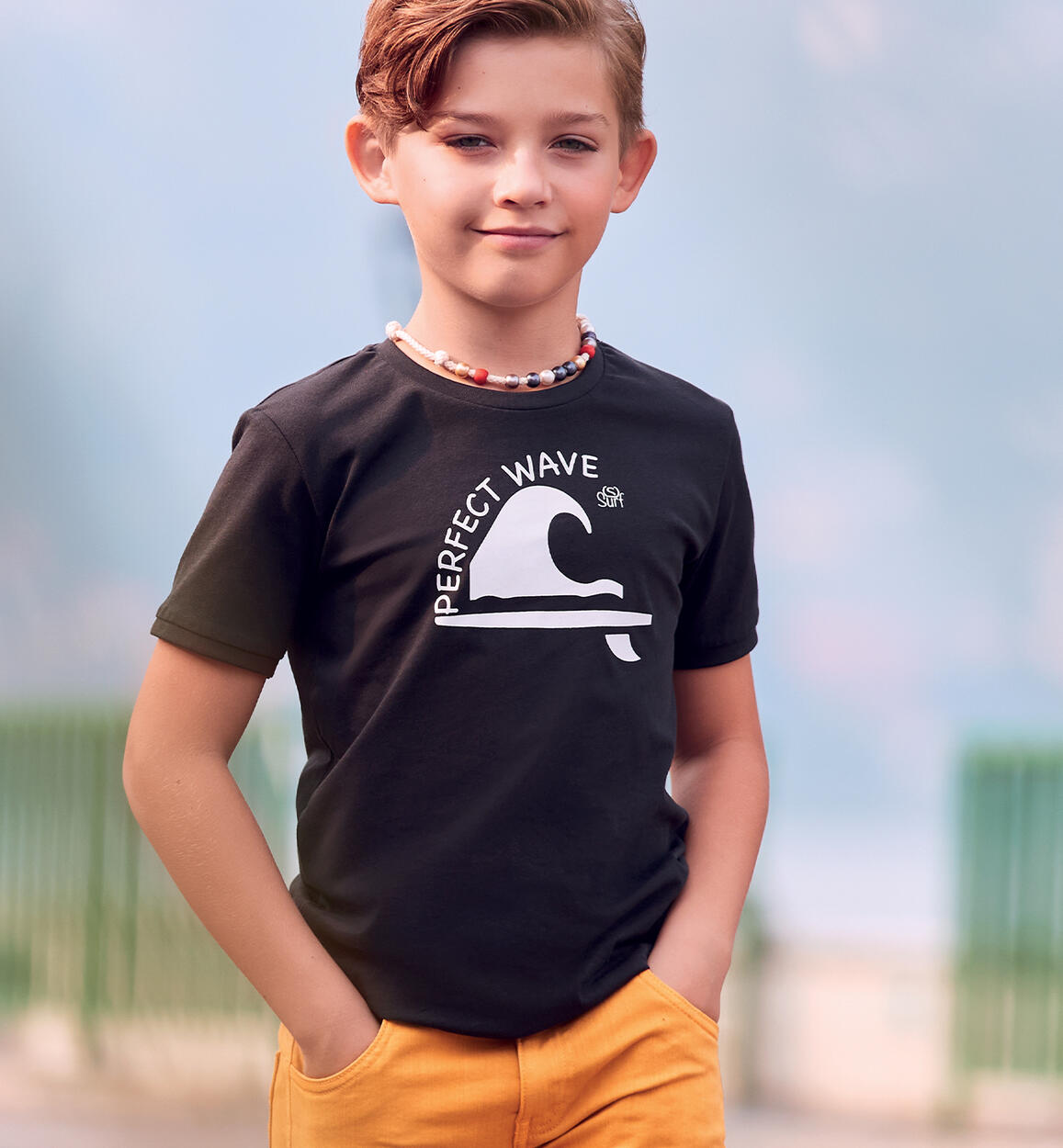 T-shirt per ragazzo 100% cotone NERO Sarabanda