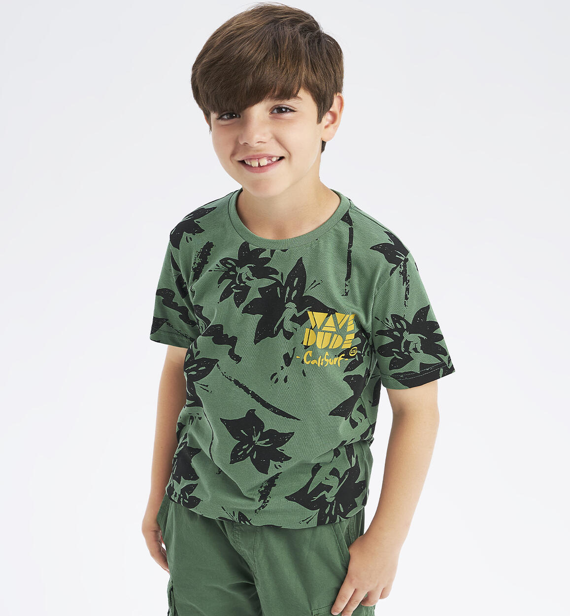 T-shirt per ragazzo verde VERDE iDO