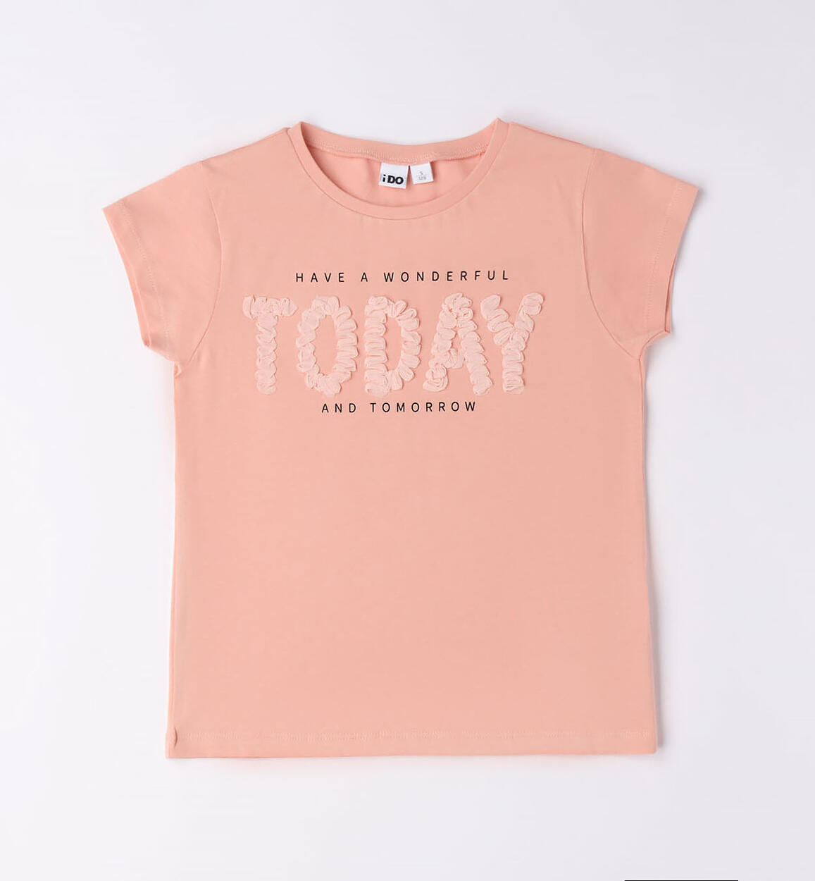 T-shirt ragazza con applicazione ROSA iDO