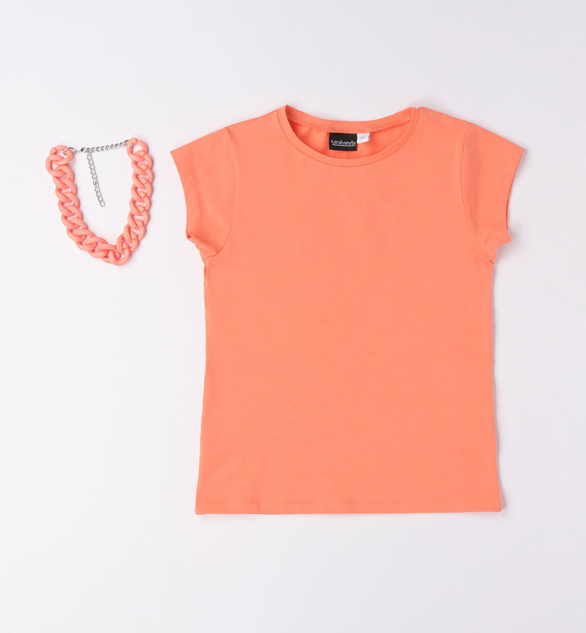 T-shirt ragazza con collana ARANCIONE Sarabanda