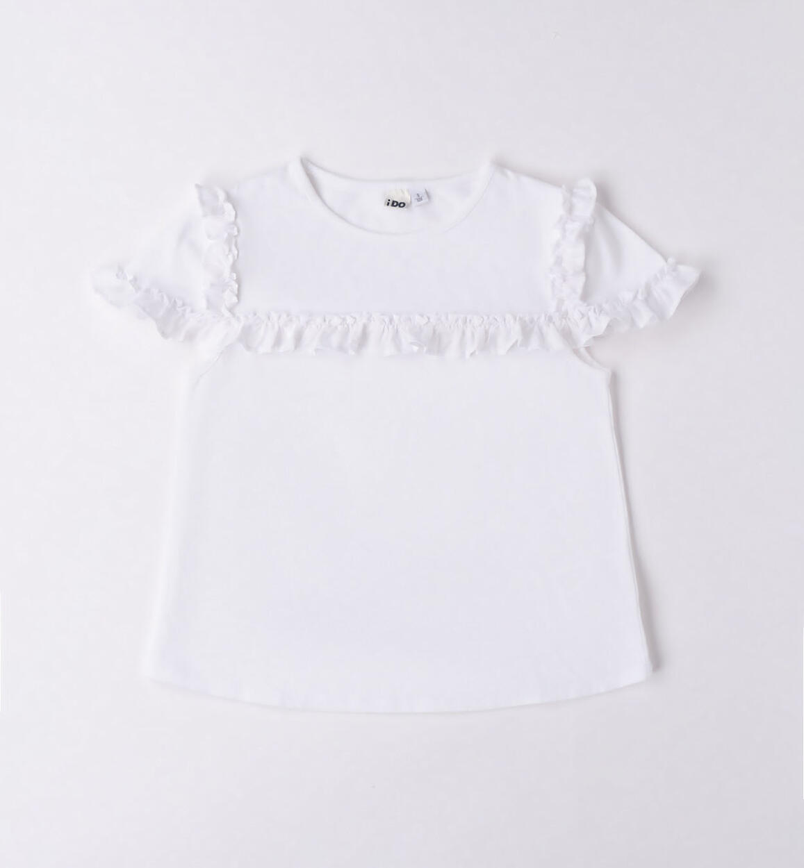 T-shirt ragazza con ruches BIANCO iDO