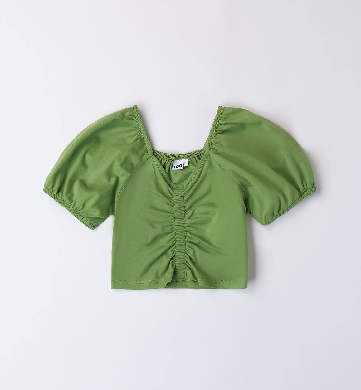 T-shirt ragazza crop top VERDE iDO