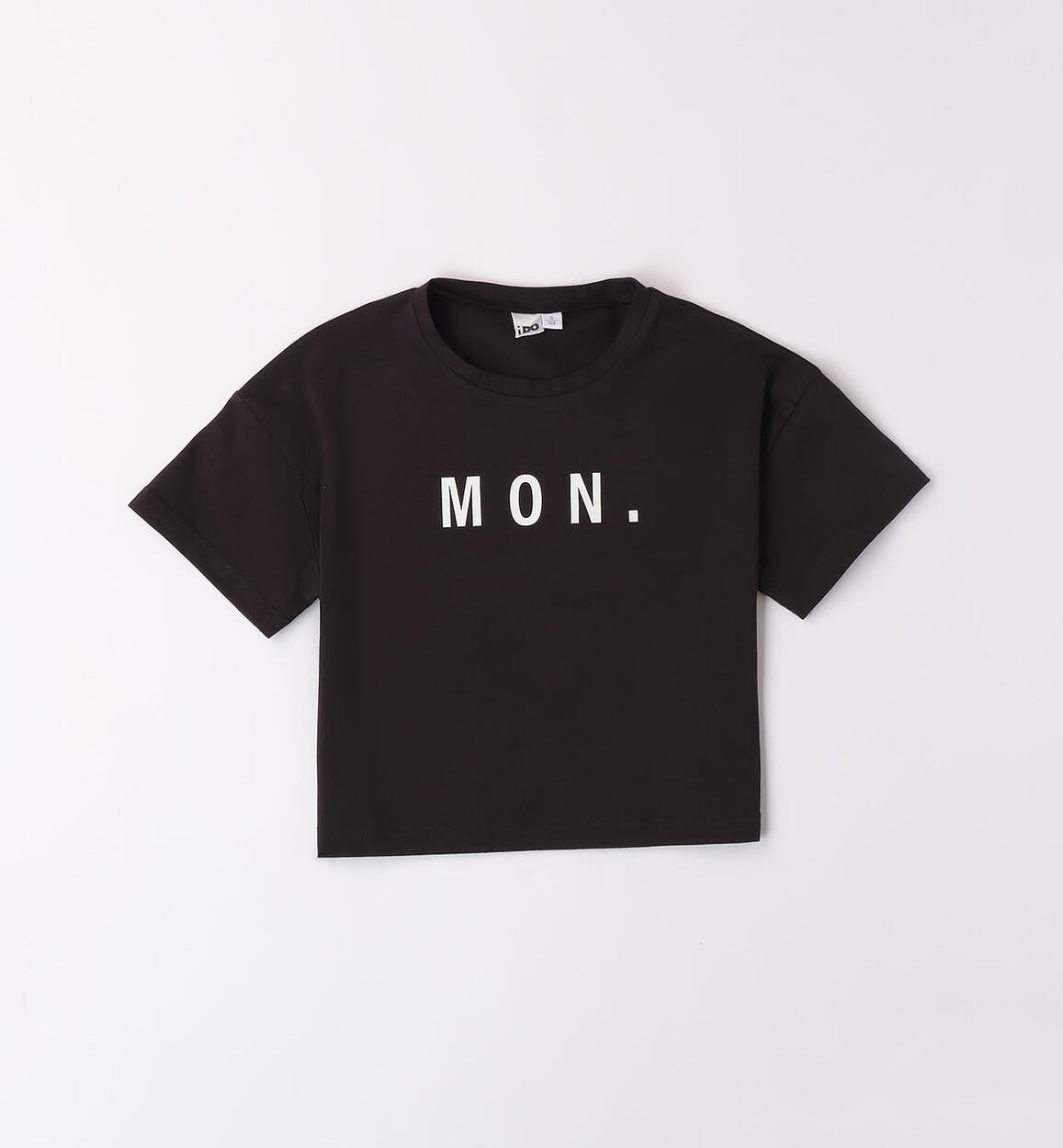 T-shirt ragazza stampa Mon NERO iDO